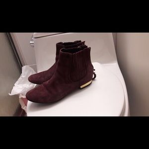 Burgundy booties